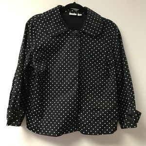 Plus Size Black White Polka Dot Jacket